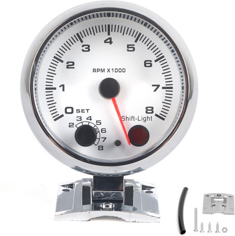 3,75-Zoll-Drehzahlmesser 0-8000 U/min mit 7 Hintergrundfarben für 4/6/8-Zylinder-12V-Benzinfahrzeuge.