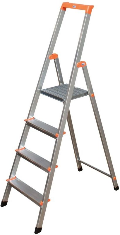 Krause - Monto Alu Stufen-Stehleiter solidy 1x4 Tritte Aluleiter Stehleiter