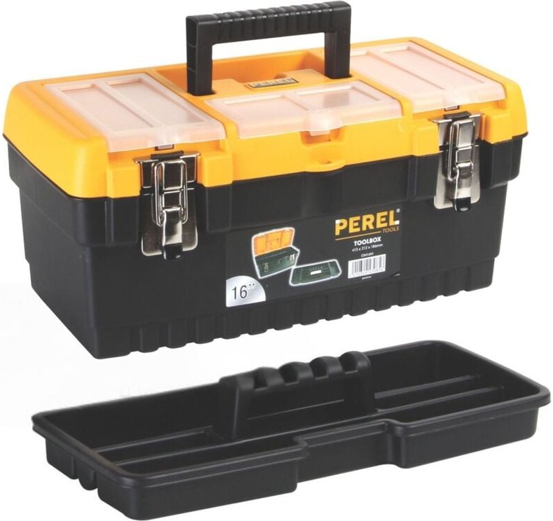 Werkzeugkasten mit Metallverschlüssen - 413 x 212 x 186 mm - 16,2 l