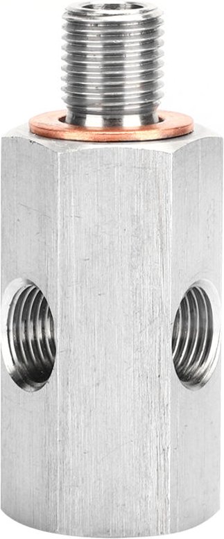 Tbest 1/8 Zoll NPT Öldrucksensor, M10 10x10 Außengewindeadapter, Hochwertiger Edelstahl, Turbo-Kraftstoffleitungs-Messan...