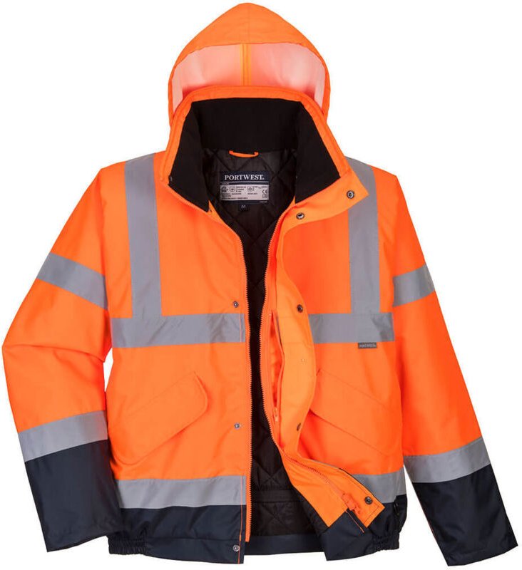 HV-Bomberjacke zweifarbig Orange/Marine L