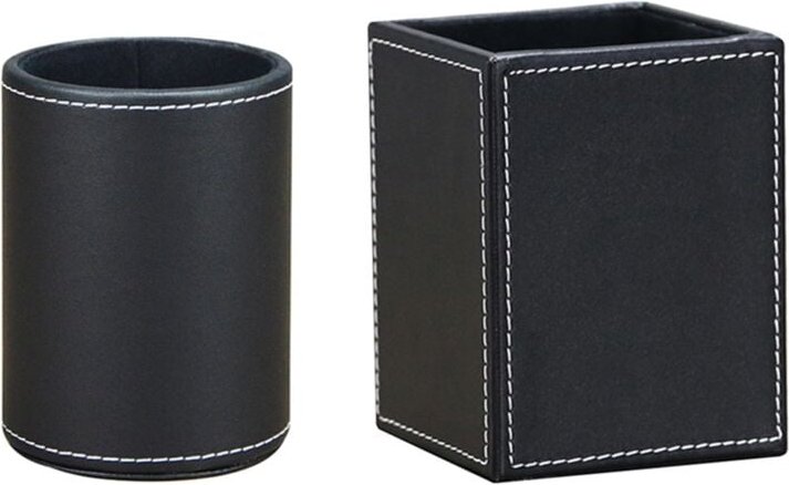 2er-Pack Stiftehalter aus PU-Leder für Bürozubehör