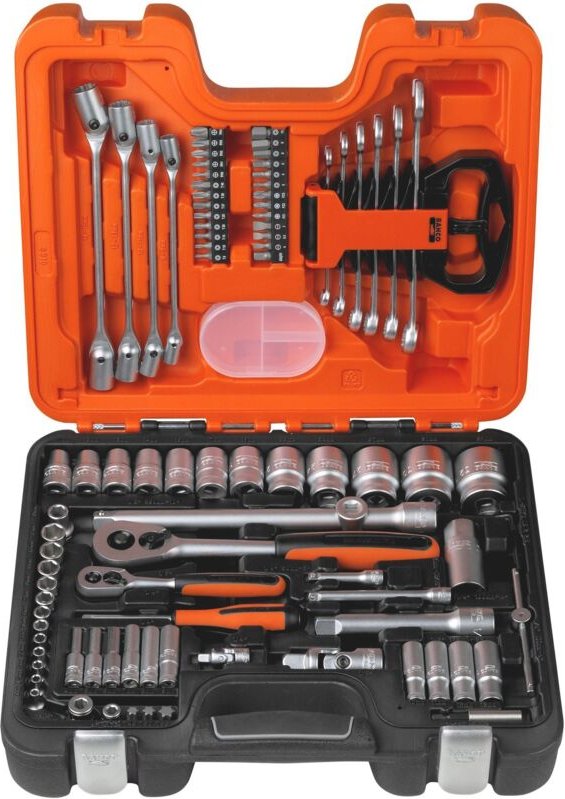 Steckschlüsselsatz 91-tlg. 1/4' + 1/2' S910 im Koffer - Bahco