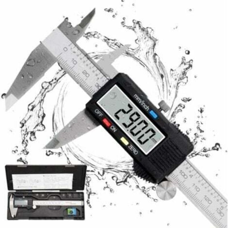 Messschieber, digitaler Messschieber 150mm aus Edelstahl, großes LCD-Display, einstellbare Präzision 0,01mm, mm/Zoll-Umr...