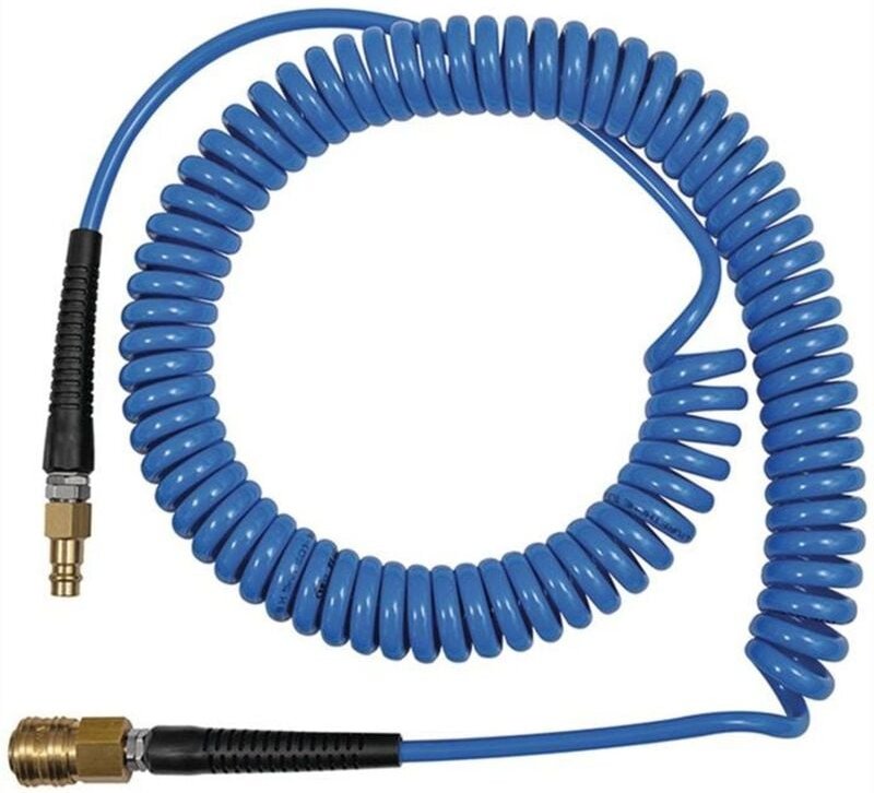 Riegler Spiralschlauch pu blau, Kupplung und Stecker nw 7,2 10x6,5 mm, 6 m
