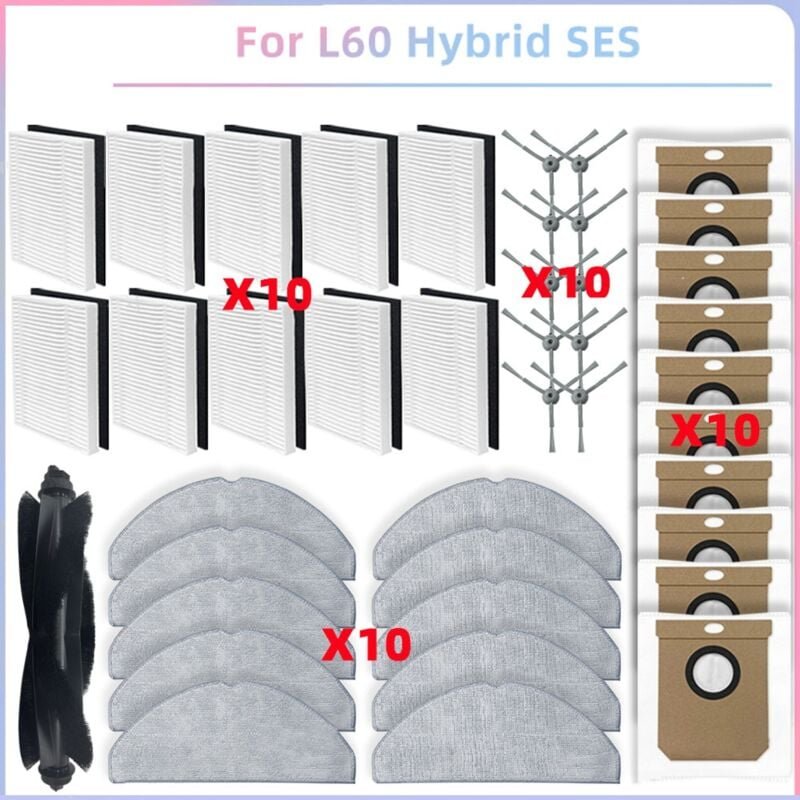 Für G50 Hybrid, L60 Hybrid/Vakuum Teile Wichtigsten Seite Pinsel Hepa-Filter Mopp Pads Staub Taschen Zubehör