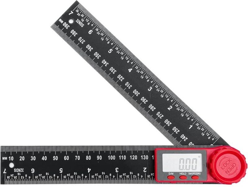 CCYKXA 360-Grad-Digitalwinkelmesser mit Doppelskala, 200-mm-Winkellineal mit LCD-Anzeige und Sperrfunktion, Winkelmesser...