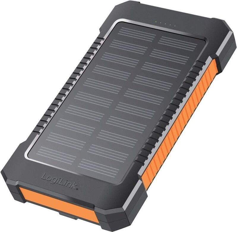 Powerbank 6000 mah 10w solar cell blackorange
