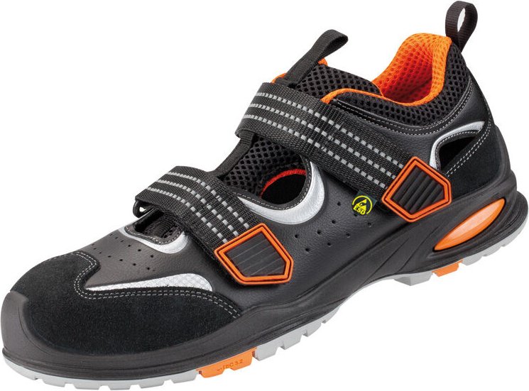 LAZIO Sandale, ELYSEE Schwarz/Orange - EN ISO 20345 S1P SRC, Gr.36