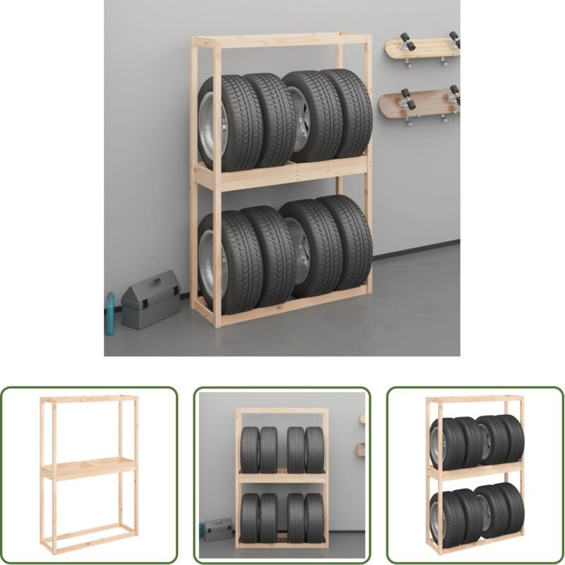 vidaXL Reifen aufbewahren - Reifenregal 120x40x180 cm Massivholz Kiefer