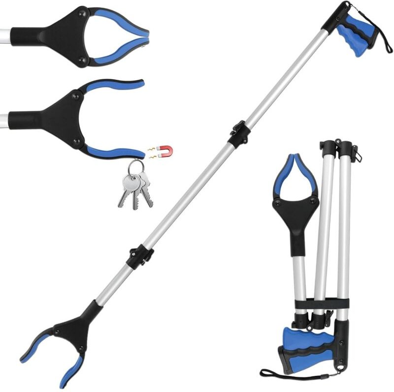 108 cm Magnetgreifer für ältere und behinderte Menschen, Aufnehmwerkzeuge, drehbarer Teleskopgreifer zum Greifen von Geg...