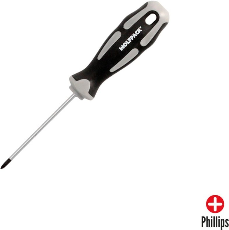 Kreuzschlitzschraubendreher ph 0 Ø3,0 x 75 mm S2-Stahl und TPR-Griff – DIN5262