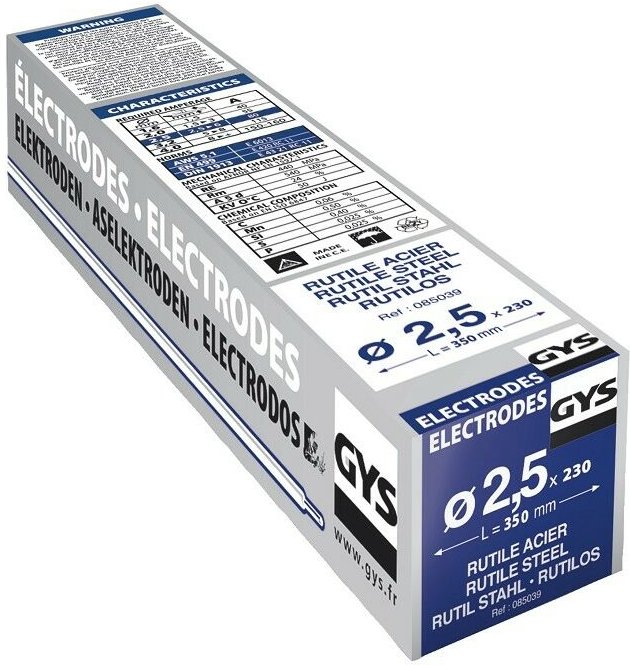 GYS - Gehäuse mit 230 Elektroden Rutil Stahl E6013 Ø2,5 mm - 085039