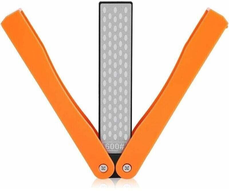 Messerschärfer mit 400/600er Körnung, klappbarer, doppelseitiger Diamant-Schärfstein für Outdoor-Aktivitäten wie Camping...