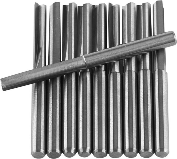 3,175mm / 1/8'Schaftfräser cnc Fräser Doppel Gerade Nuten Schneidwerkzeuge Pack von 10 - Ej.life