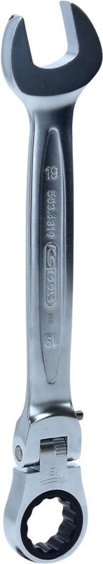 Ks Tools GEARplus Gelenk-Ratschenringmaulschlüssel feststellbar, 19mm - 503.4819