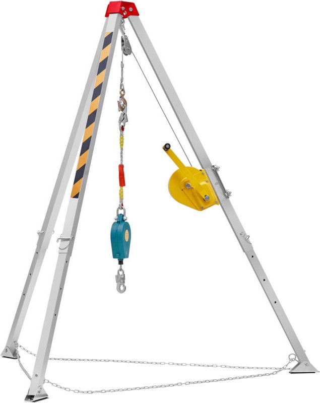 Mophorn - Stativsatz für beengte Räume, 1800 lbs Winde. 7' Beine und 98' Kabel. 32,8' Absturzsicherung. Inklusive Gurt u...