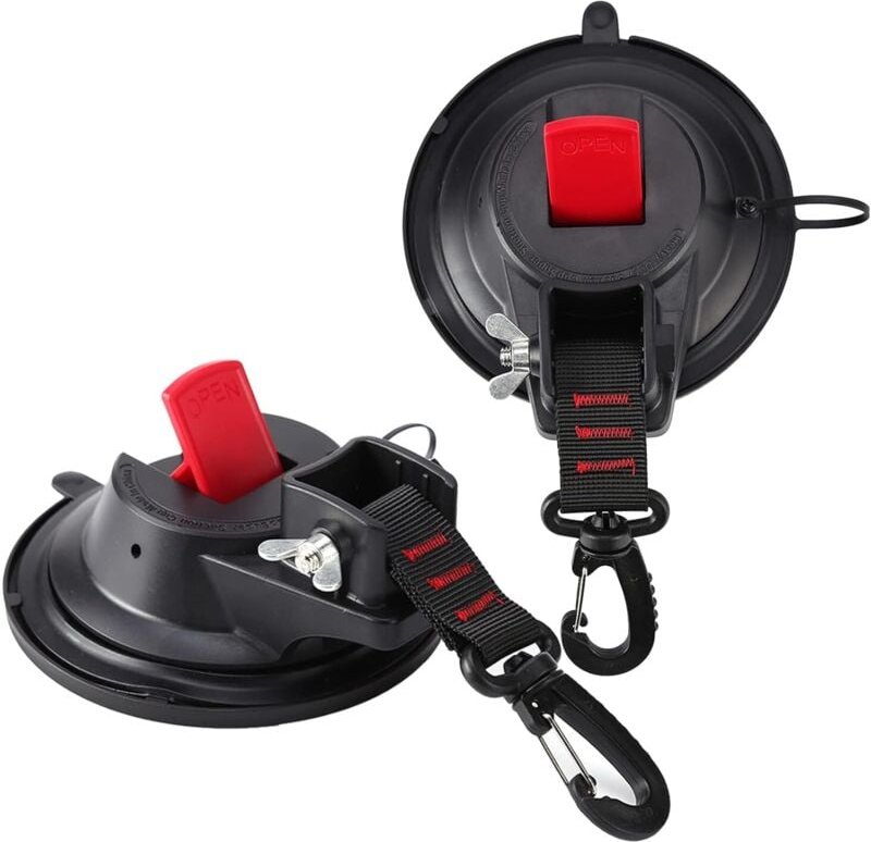 Set mit 2 extrem starken und robusten Saugnapfankern mit Haken. Ideal für Zuhause, Werkstatt und Camping perfekt zur Bef...