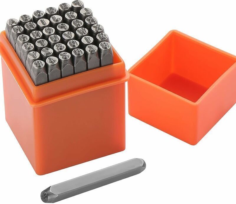 36-teiliges Stempelset mit Buchstaben und Zahlen, 3 mm Metallbuchstabenstanzer, A-Z und 0-9, Metallbuchstaben, Zahlenste...