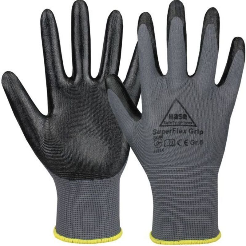 Handschuhe Superflex Grip Gr.9 grau/schwarz EN 388 PSA II Nitril