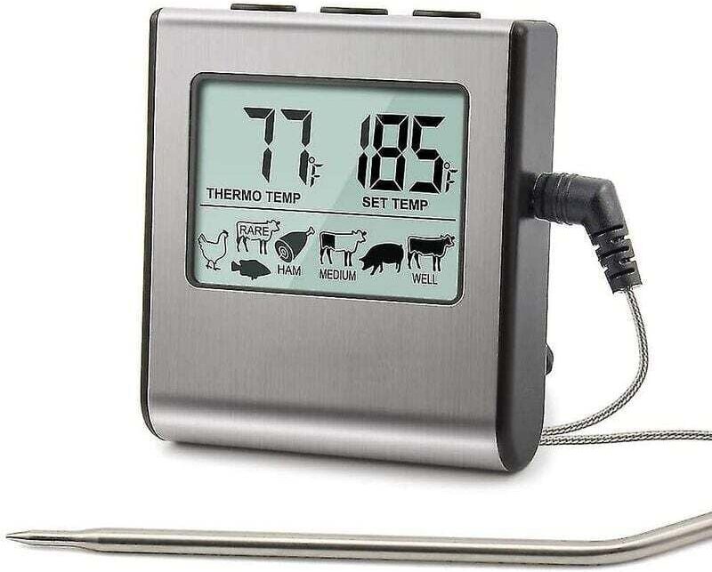 SNQ - Thermopro Tp-16 Großes digitales LCD-Display zum Kochen von Fleisch, Räucherofen, Küche, BBQ-Grill, Thermometer, U...