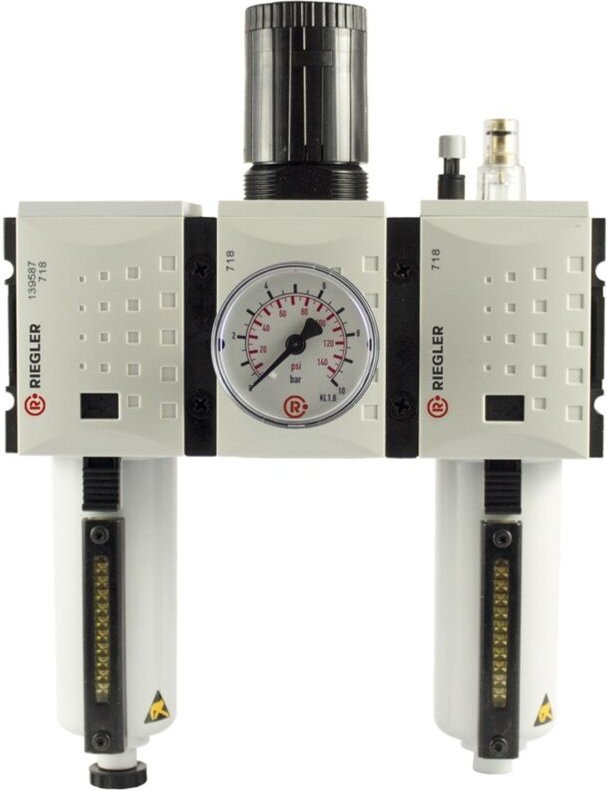 Wartungseinheit 3-tlg. »futura«, MBeh., BG2, g 1/2, 0,5-8 bar, ha - Riegler