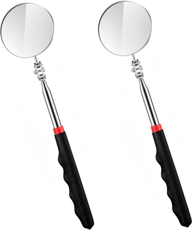 Stück Teleskopspiegel, Kfz-Mechanikerspiegel, verstellbare Inspektionsspiegel, runder Teleskop-Reparaturspiegel mit ausz...