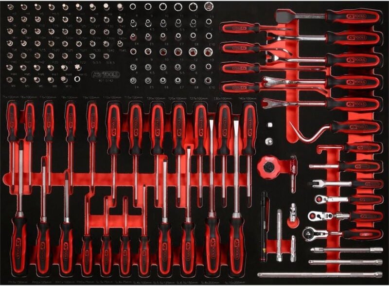 Ks Tools 1/4 Steckschlüssel- / und Schraubendreher-Satz in Schaumstoffeinlage, 142-tlg.