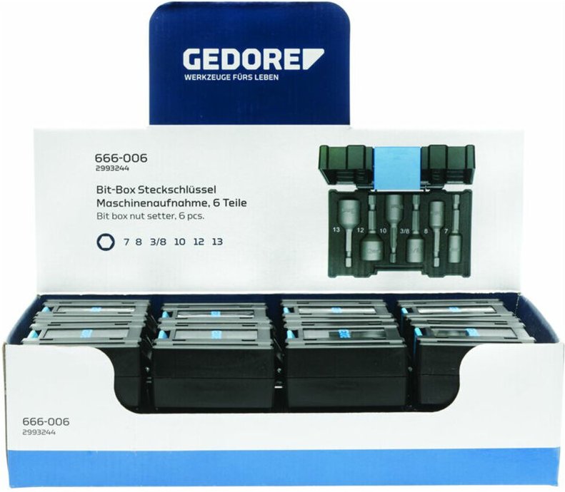 Gedore VS 666-006 Display 16x Bit-Box Steckschlüss el