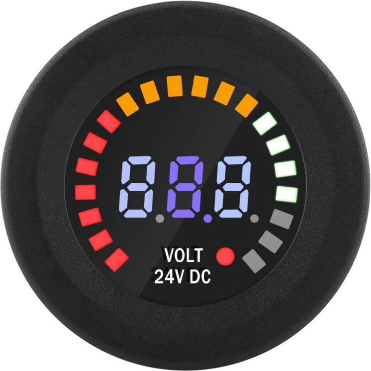 LED-Spannungsanzeige-Voltmeter, universelles digitales 24-V-DC-LED-Panel-Voltmeter für Auto, Motorrad und ATV