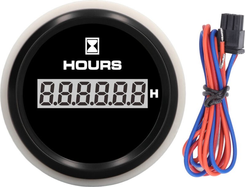 AKLOSIPY 52mm IP67 Digitaler Zähler, 0-99999,9H mit 7 Hintergrundbeleuchtungsfarben für den Einsatz in der Schifffahrt u...