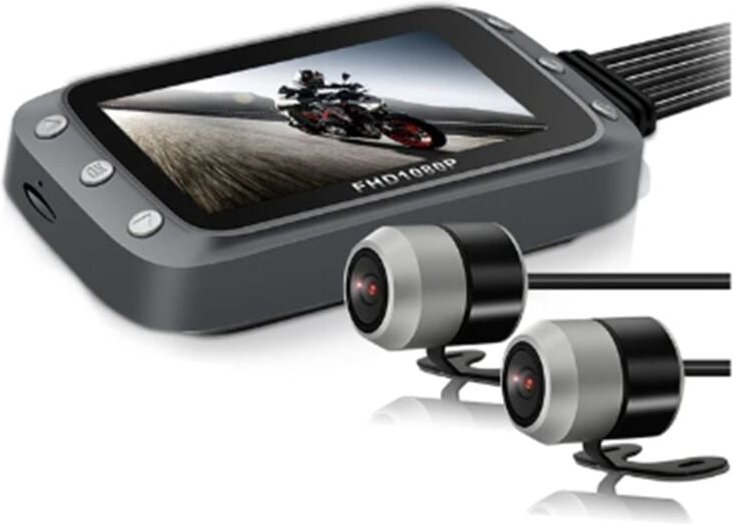 WiFi-Motorrad-DVR-Dashcam 1080P + Full hd Vorder- und Rückansicht, Wasserdichte Motorradkamera, GPS-Logger-Recorder-Box ...