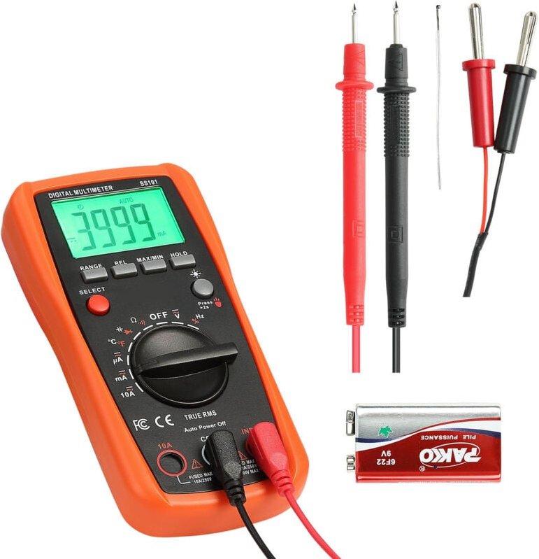 Mophorn Digitalmultimeter, 4000-Count TRMS DC/AC Voltmeter Stromtester, Auto-Ranging-Multimeter zur Messung von Strom, S...