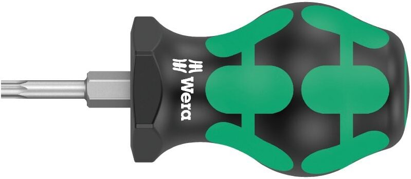 Wera 367 TORX Stubby Schraubendreher mit Sechskantabrollschutz, Ausführung: TX 15 25 x 54 x 3,7 x 1