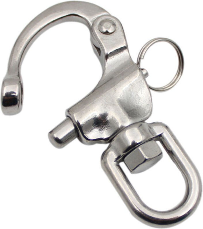 Drehbarer Karabinerhaken, 2 Stück Drehbarer Karabinerhaken mit Schnellgliedern aus Edelstahl 316 Schnellverschluss-Feder...