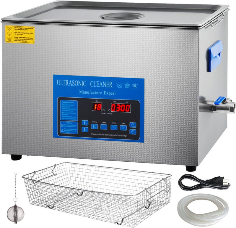 22 l Doppelfrequenz-Ultraschallreiniger mit Heizung für Schmuckteile Schmuck, Ring, Brille, Platine Gebiss Register Plat...