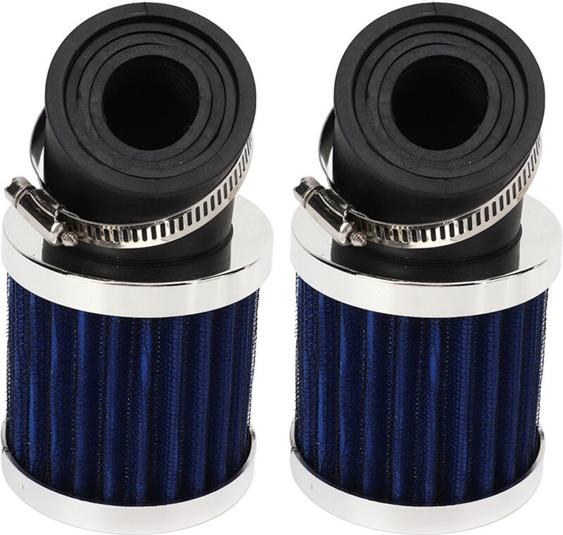 Set mit 2 Motorrad-Luftfiltern für 22–48 mm-Motorräder, 50 cm³, 70 cm³, 90 cm³ und 125 cm³, silber und blau