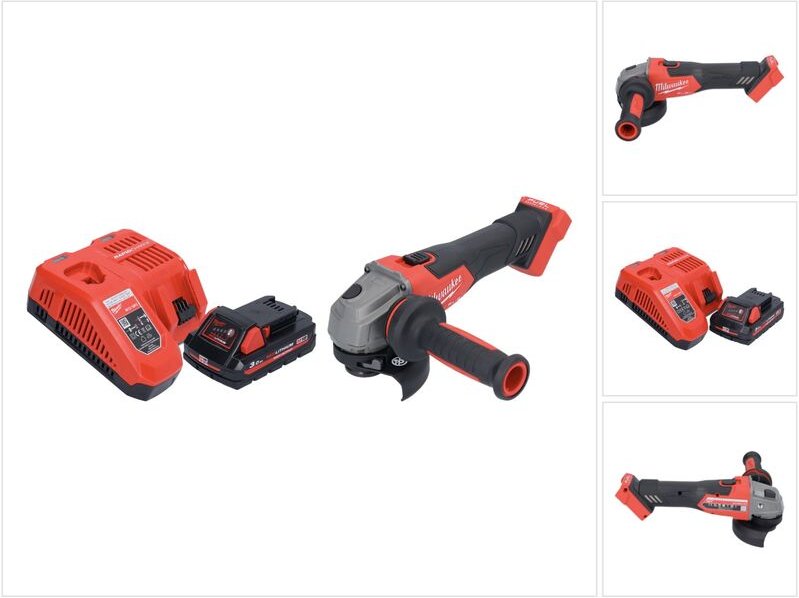 Milwaukee M18 FSAG115X-301 Akku Winkelschleifer 18 V 115 mm Brushless + 1x Akku 3,0 Ah + Ladegerät