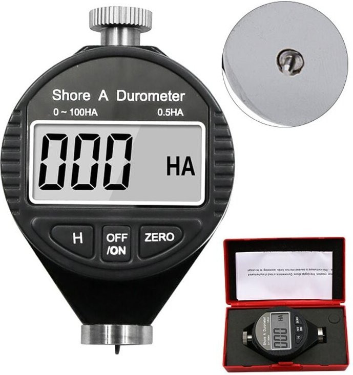 Digitaler Härteprüfer, 0-100 HA Shore A Digitaler Härtemesser Shore A Digitaler Härtemesser, Gummi- und Reifenhärtemesse...