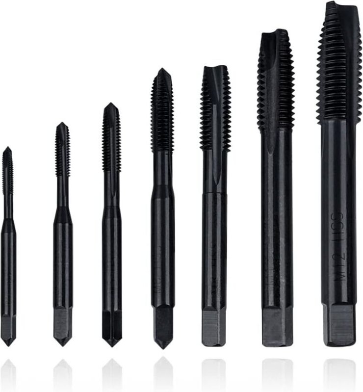 Sollbry - 7-teilige gerade Gewindebohrer HSS-Maschinengewindebohrer, metrisches Gewindeschneidwerkzeug Nitridbeschichtet...