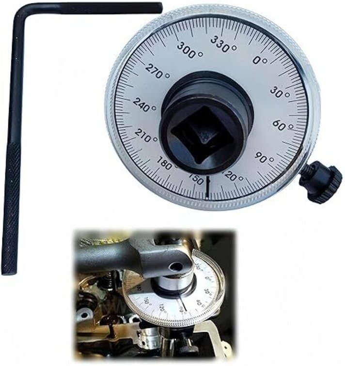 Drehwinkelmesser für Fahrzeuge – 360°-Drehmomentmessgerät – Drehmomentschlüssel mit verstellbarem Arm – Winkel-Drehmomen...