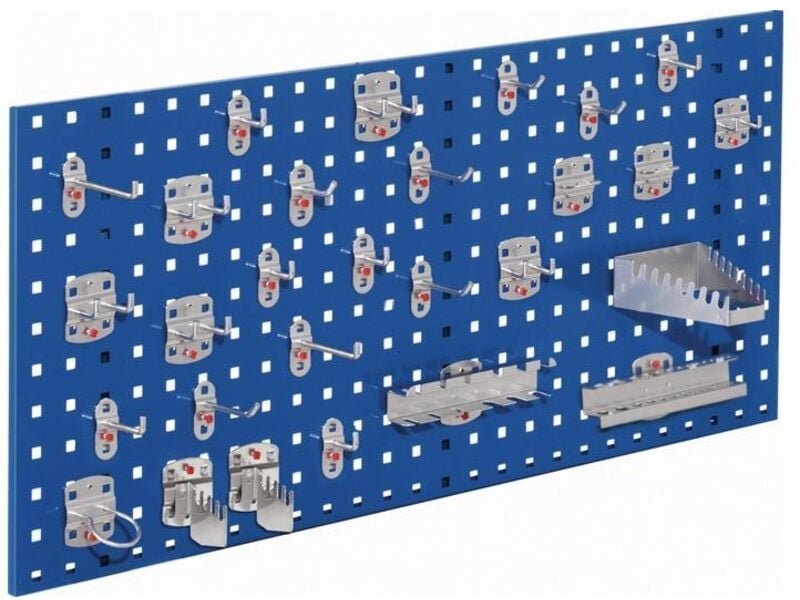 Lochplatte B450xL1000mm enzianblau, ral 5010 28 tlg.