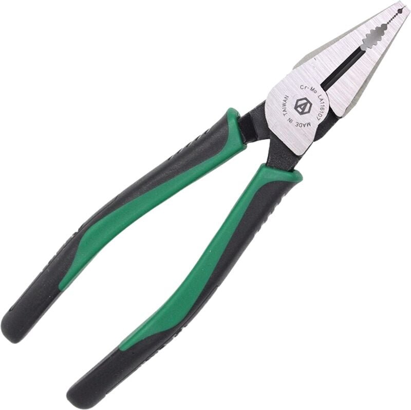 DOLASO 1 Stück Spitzzange, Crimpzange mit langem Maul, Drahtschneiden, lange gerade Nasen, CR-MO-Kombinationszange, Drah...