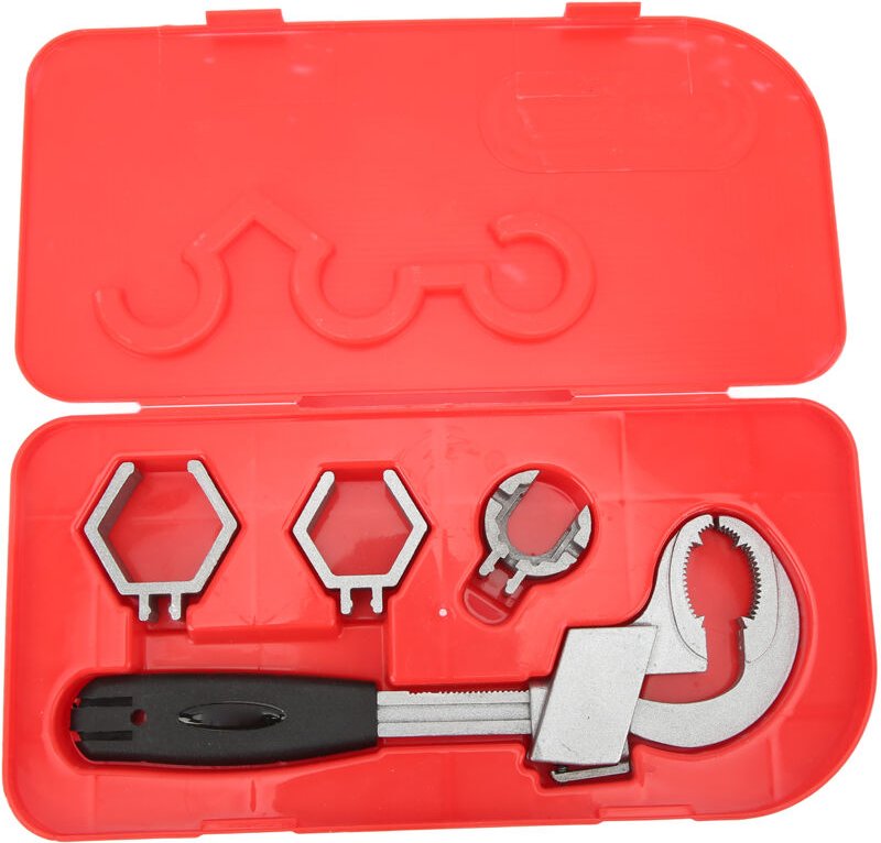 Eosnow Multifunktionaler Waschbeckenschlüssel, verstellbare Feder, große Öffnung, Wasserhahnschlüssel, Sanitär-Reparatur...