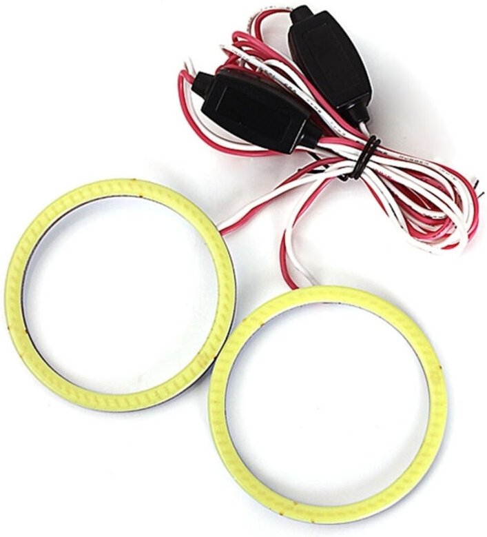 Trade Shop Traesio - Trade Shop - 8CM led cob kreisförmigen auto 12V 10W scheinwerfer angel eyes licht ring -
