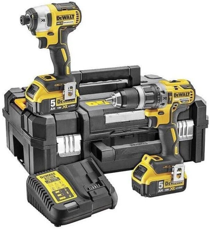 Dewalt - Pack Bohrmaschine + Schlagschrauber 18V + 2 Batterien 5Ah + Ladeger√§t + Koffer Tstak - DCK266P2T
