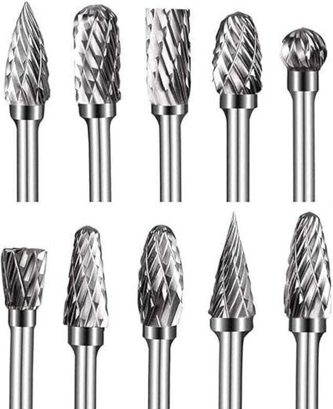 10 Stück Hartmetall-Rotationsfräser, XU, Metallschleifkopf für Dremel-Rotationswerkzeuge, Schleifmaschinen und Holzbearb...