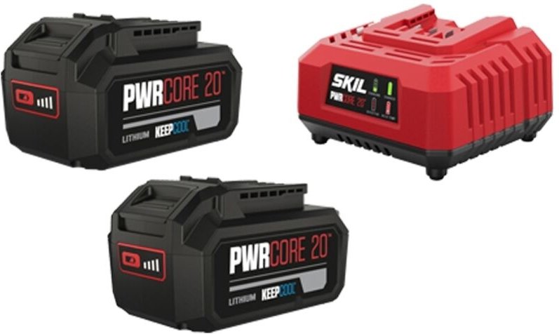 Set bestehend aus 2 Akkus 20V 4,0Ah + Standardladegerät 20V 2,4A SKIL 3112 BA