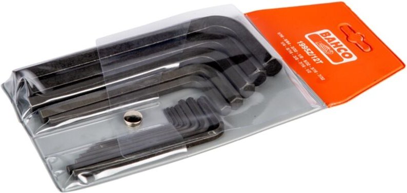 Bahco Sechskant-Winkelschraubendreher-Satz, zöllig, phosphatiert, 1/16-1/2 - 12-tlg.