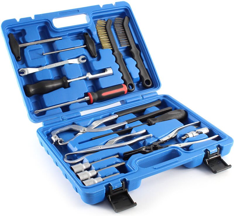 Bremstrommel Werkzeug Satz 15-tlg, Reinigung und Austausch für Trommelbremsen und Scheibenbremsen, Werkstatt Montage - X...